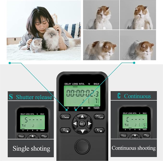Wireless Shutter Camera Remote Intervalometer Timer Compatible