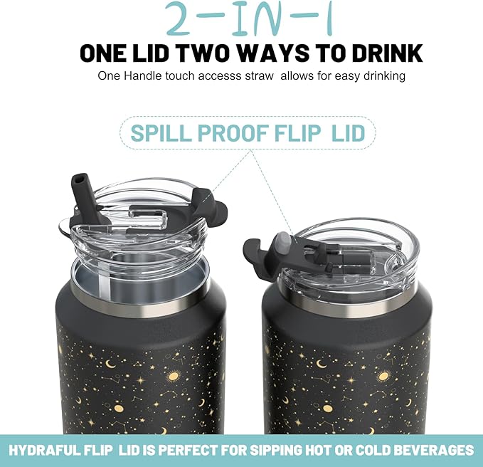 Hydraful 64 oz Tumbler with Handle and Straw