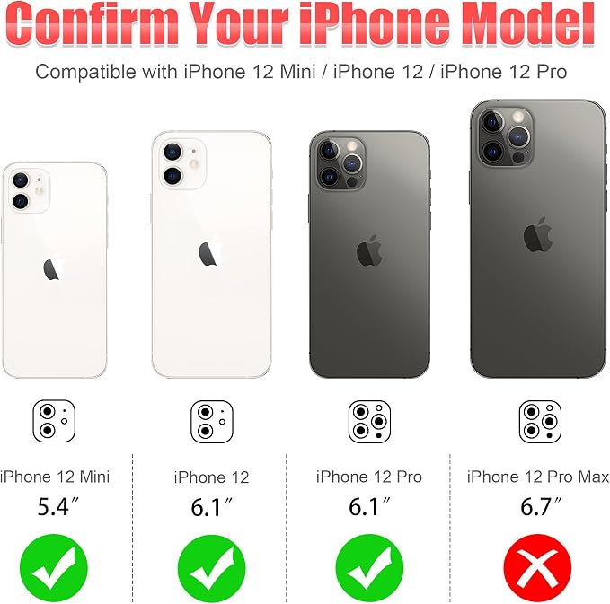 AGVEE 3+3 6 Pack for iphone 12 Pro/12/12 Mini/11 Pro Max/11 Pro/11 Camera Lens