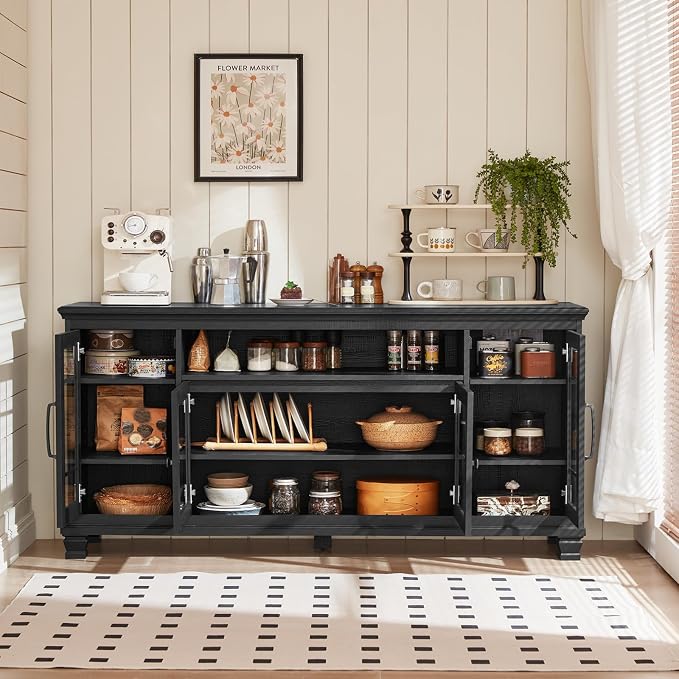 Large Black Sideboard Buffet Cabinet