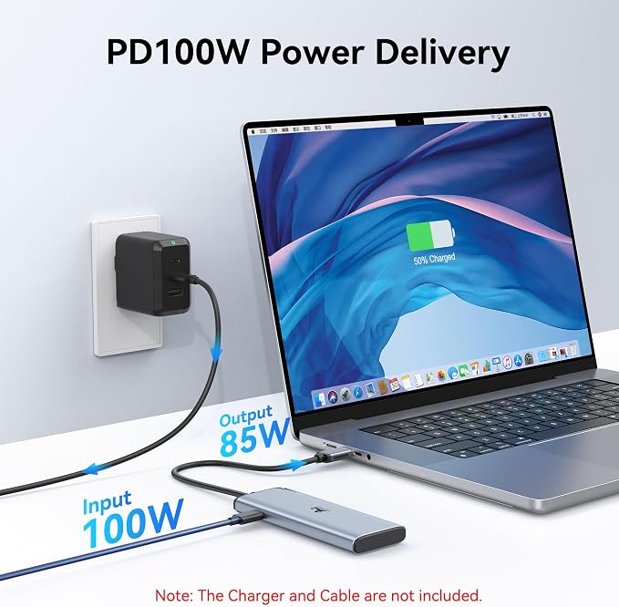 USB C Docking Station Dual Monitor 4K@60Hz DP Alt Mode, USB C Video Hub