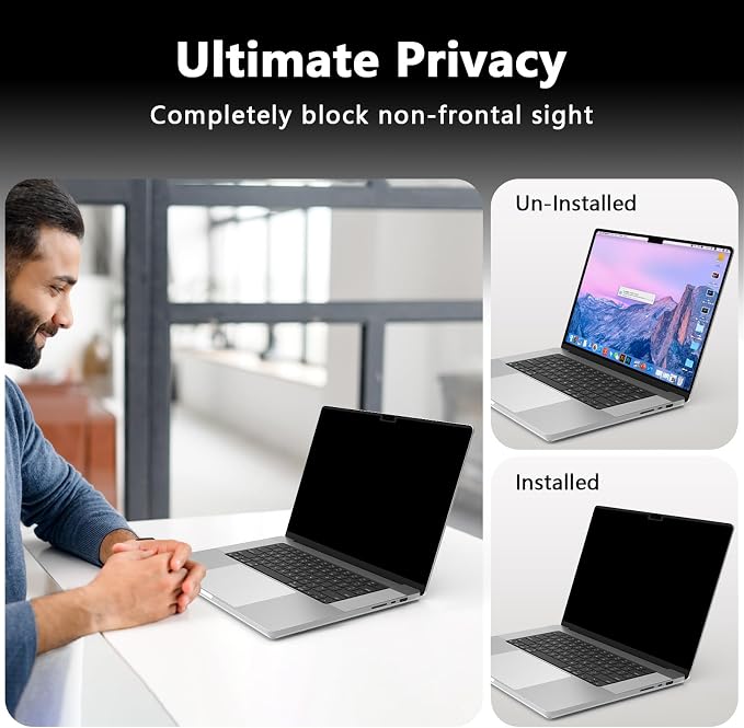 Magnetic MacBook Air 15 Inch Privacy Screen, Removable Anti Glare Blue Light