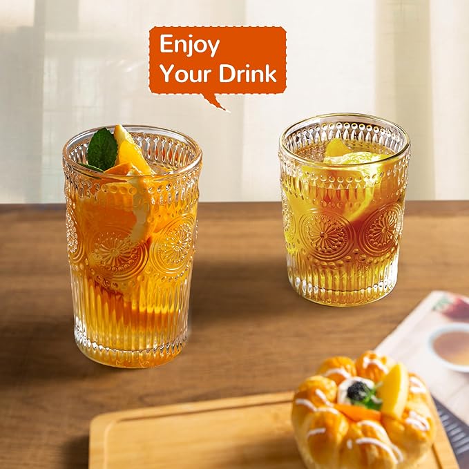10Pcs Vintage Drinking Glasses