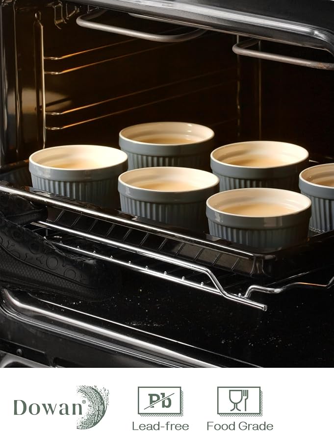 DOWAN 8 oz Porcelain Ramekins Bowls