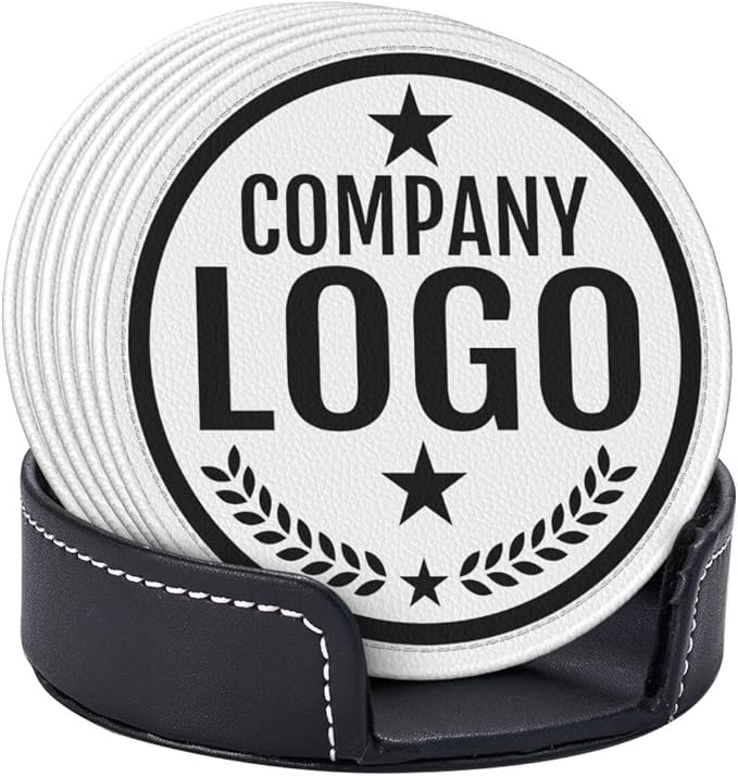 Custom Leather Coasters with Logo