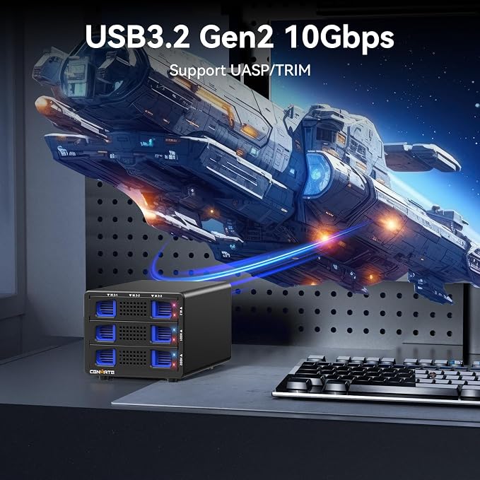 Hybrid 2*2.5/3.5" SATA HDD/SSD+3* M / B+M Key M.2 NVMe Enclosure