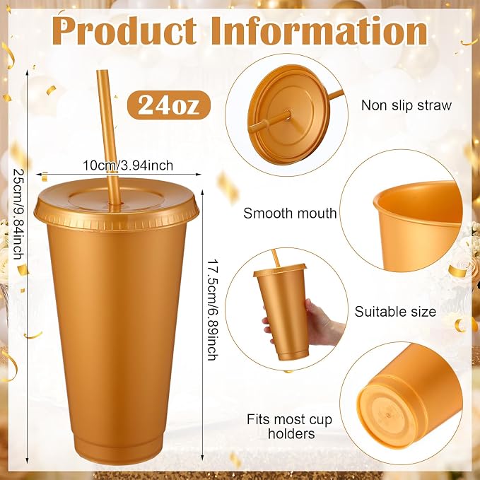 Honeydak 30 Pack Tumbler with Straw and Lid Bulk Cups