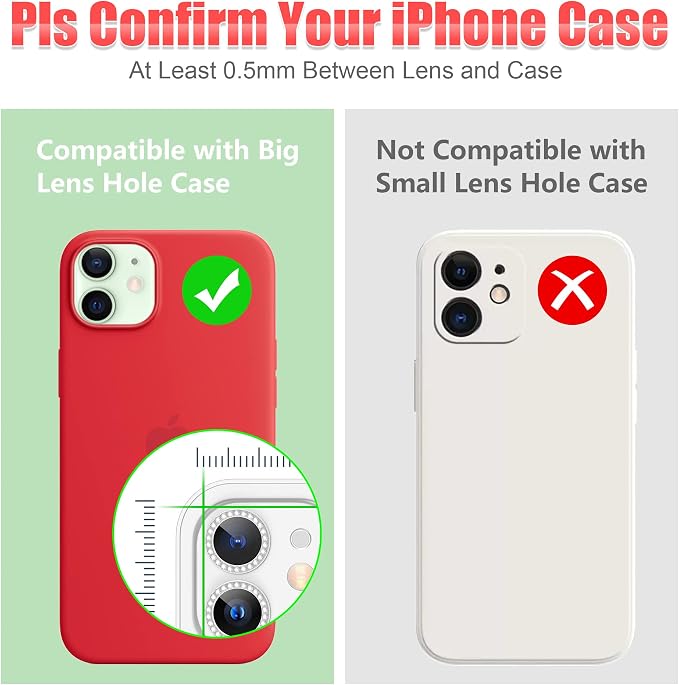 AGVEE 3+3 6 Pack for iphone 12 Pro/12/12 Mini/11 Pro Max/11 Pro/11 Camera Lens