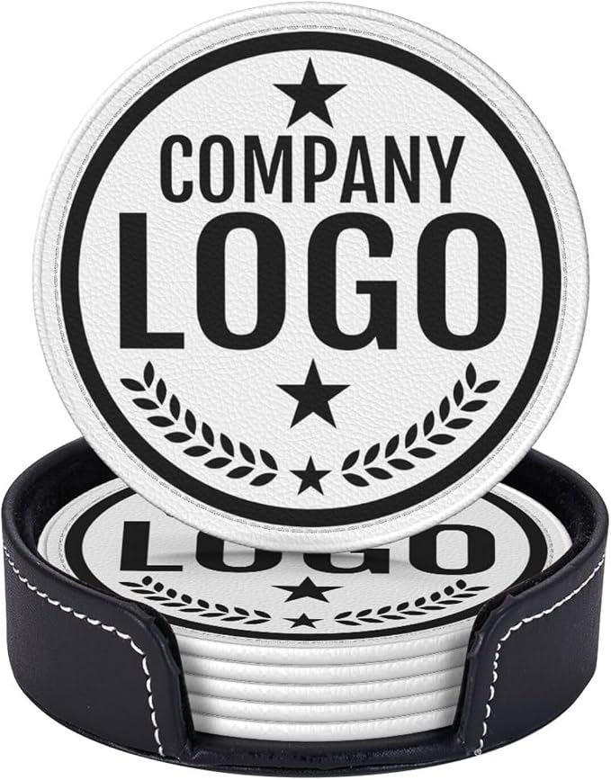 Custom Leather Coasters with Logo