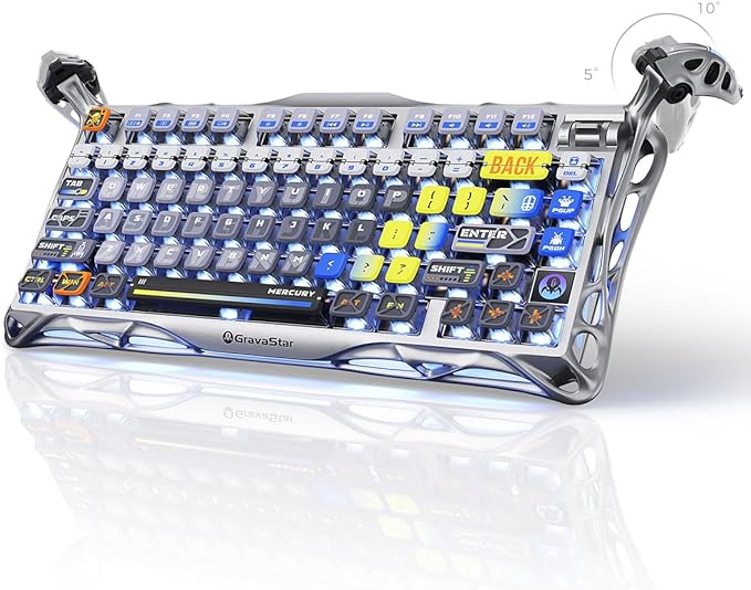 GravaStar Mercury K1 Pro Wireless Mechanical Gaming Keyboard, 75% Layout RGB