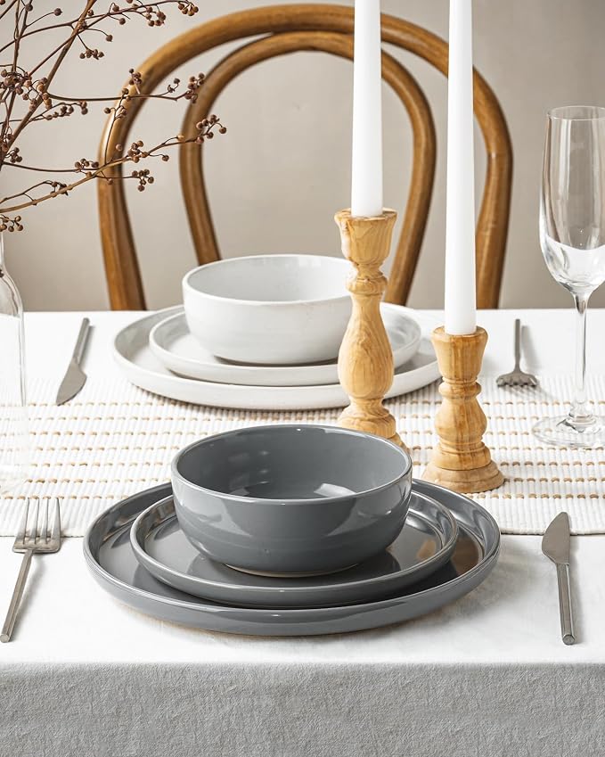 Famiware Milkyway 12-Piece Stoneware Dinnerware Set, Dishes Set