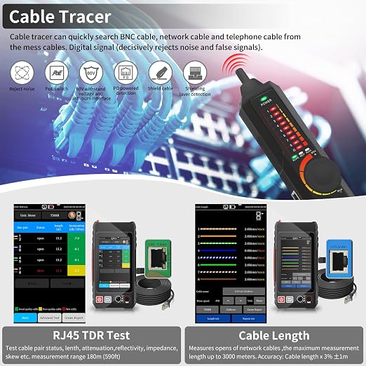 Multifunction RJ45 Network Caber Tester, UTP Cable Tester Ethernet Cable Tracer