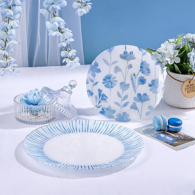 U-QE 20Pcs Blue Plastic Plates