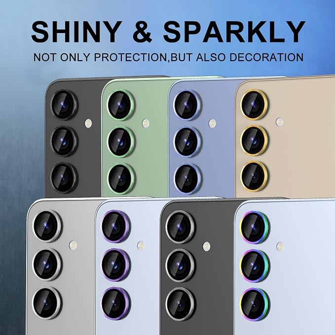 for Samsung Galaxy S25 Camera Lens Protector, Individual Metal Ring Tempered