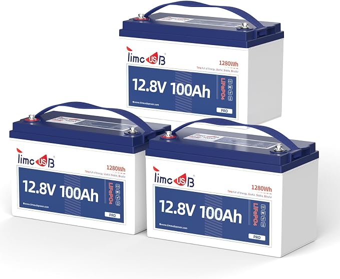 12V 100Ah Pro LiFePO4 Battery, Grade A Battery Cells, 3 Pack Group 31 Deep