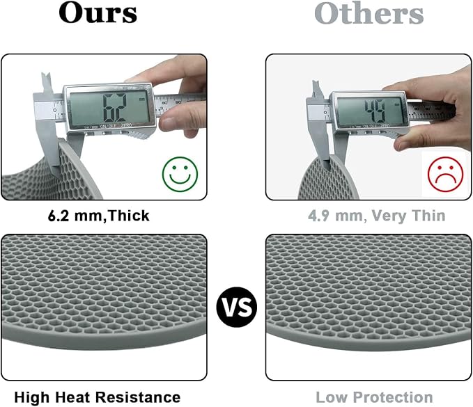 Silicone Trivet Mats, 2 Sizes 7 & 9 Inch Heat Resistant Silicone Hot Pads Pot