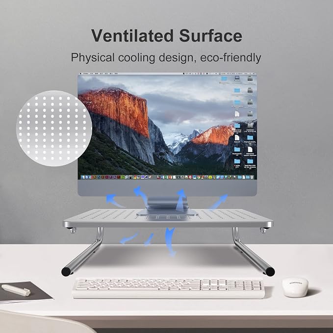 suptek Monitor Stand Riser, Laptop Holder Printer Riser Desk Accessories