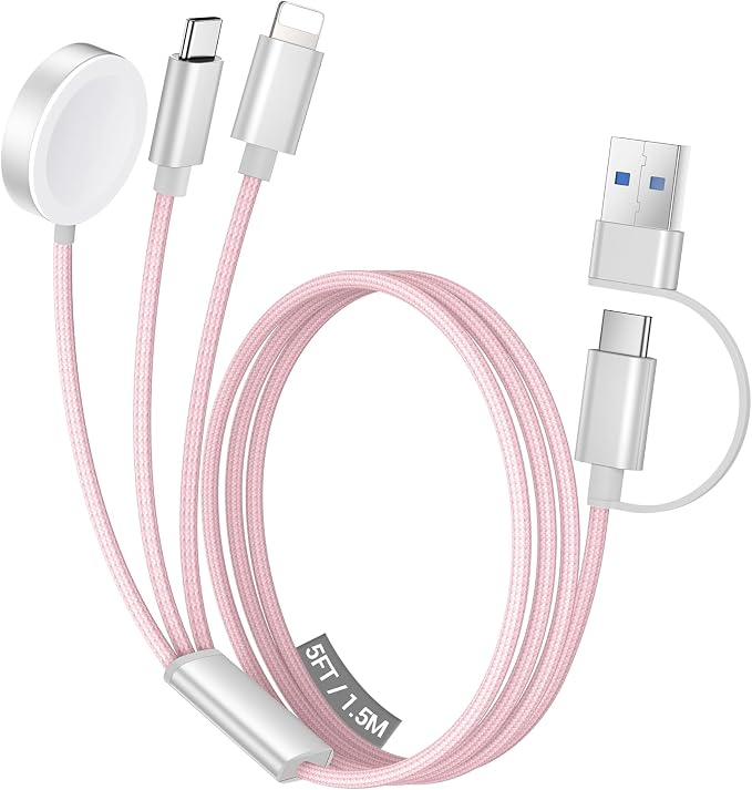 Temdan for Travel Vacation Essentials, 3 in 2 USB C Cable for Apple Watch