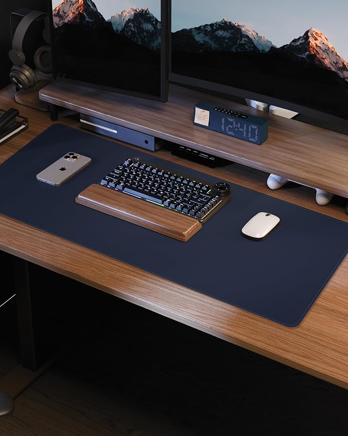 Non-Slip Desk Pad, Mouse Pad, Waterproof PVC Leather Desk Table Protector