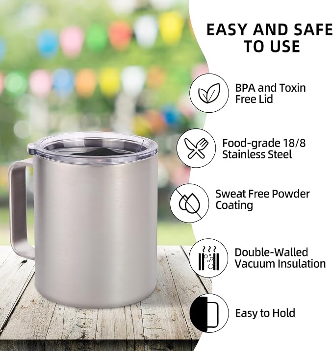Volhoply 14oz Insulated Stainless Steel Coffee Mug
