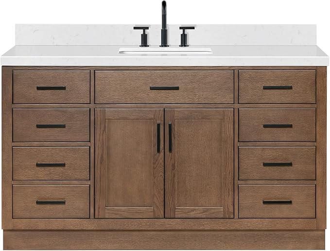 Hepburn 60 Inch Single Rectangle Sink Bathroom Vanity