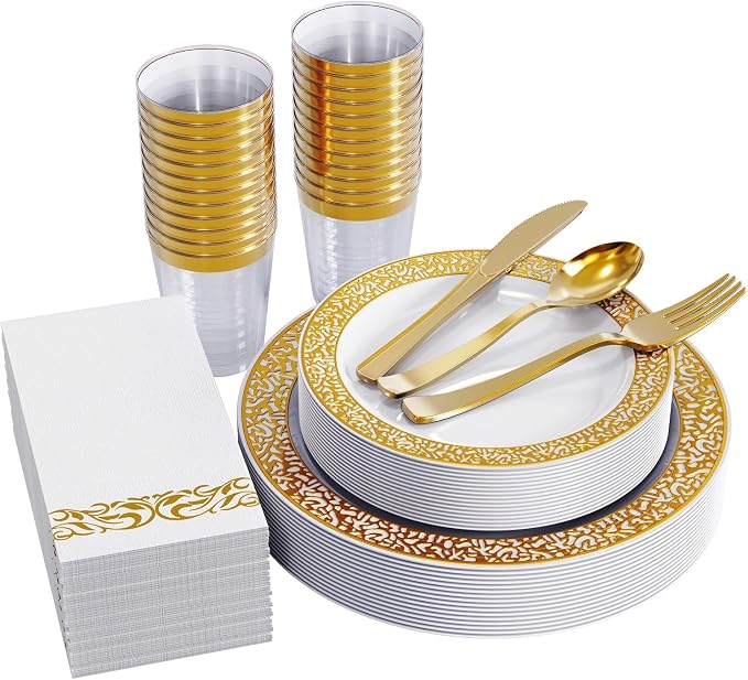 FOCUSLINE 175 Ct Gold Dinnerware Set