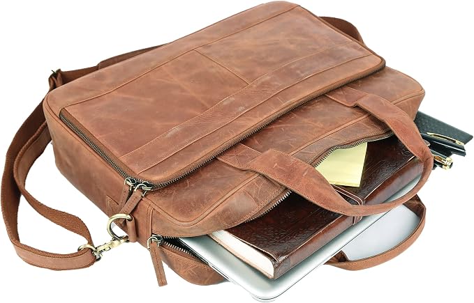 Leather briefcases Laptop Messenger Bags Best Office School College Satchel Bag