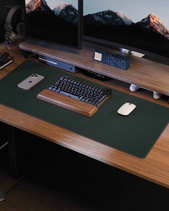 Leather Desk Pad Protector, Non-Slip PU Leather Blotter, Laptop Desk Pad