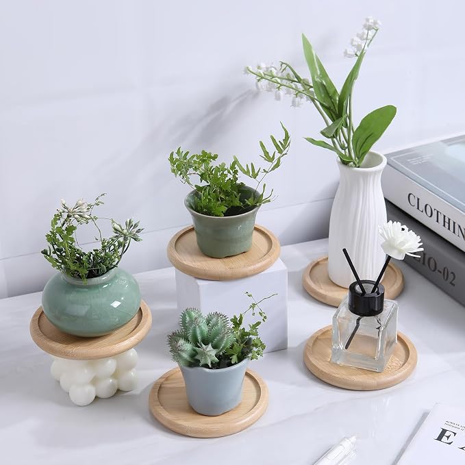 4 Inch Bamboo Drink Coasters Set