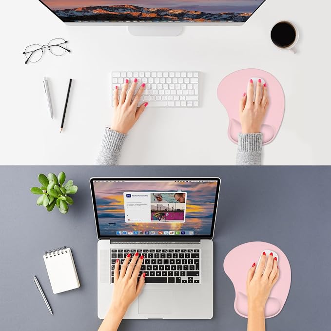 ITNRSIIET Ergonomic Mouse Pad, Cushioned Gel Wrist Rest, Non-Slip Base
