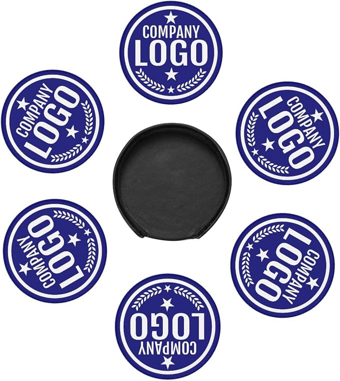Custom Leather Coasters with Logo