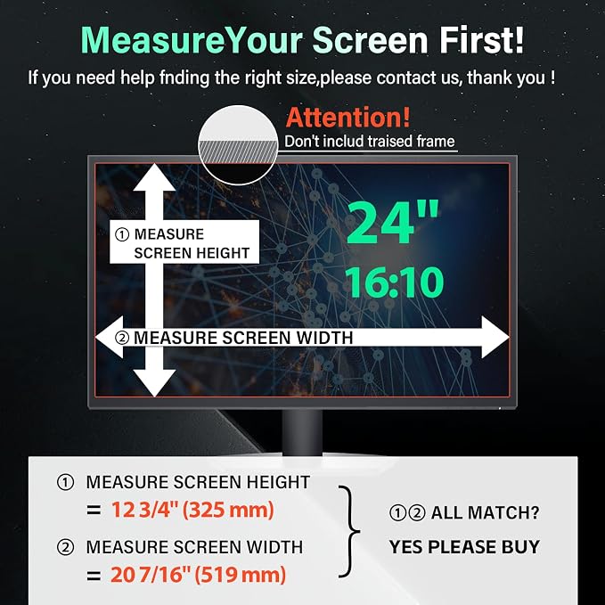 Magnetic 24 Inch Computer Privacy Screen