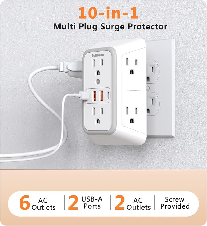 USB Wall Charger Power Strip Surge Protector