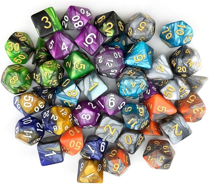SmartDealsPro Double-Colors Polyhedral Dice Sets
