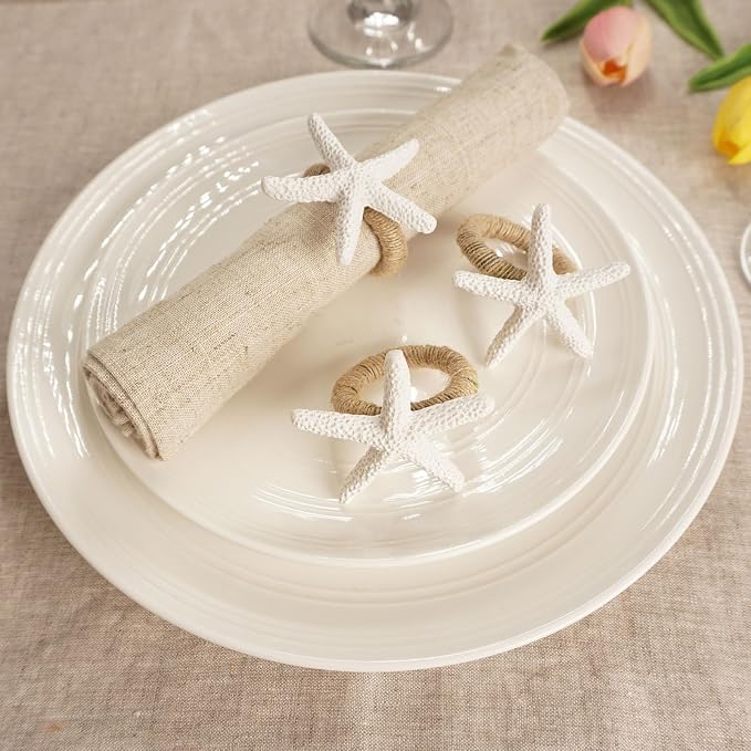 Starfish Napkin Rings Set of 12, Dinner Party, Theme Party, Coastal Table Decor