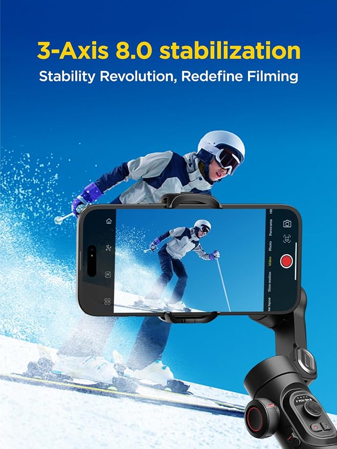 Gimbal Stabilizer for Smartphone, iPhone Gimbal w/Focus Wheel Face/Object