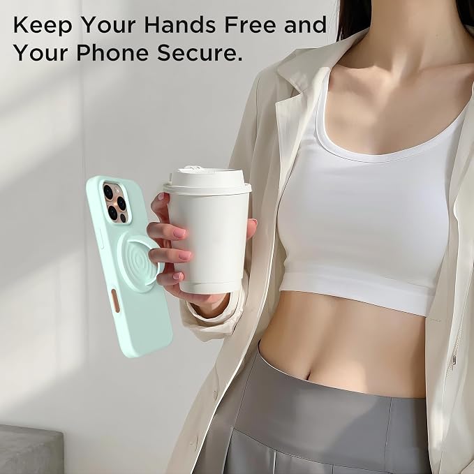Magnetic Phone Ring Grip Holder, Silicone Finger Loop Grip, Compatible