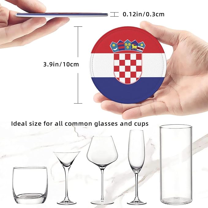 Croatian Flag Coasters for Drinks