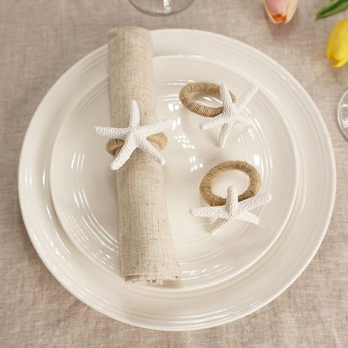Starfish Napkin Rings Set of 12, Dinner Party, Theme Party, Coastal Table Decor