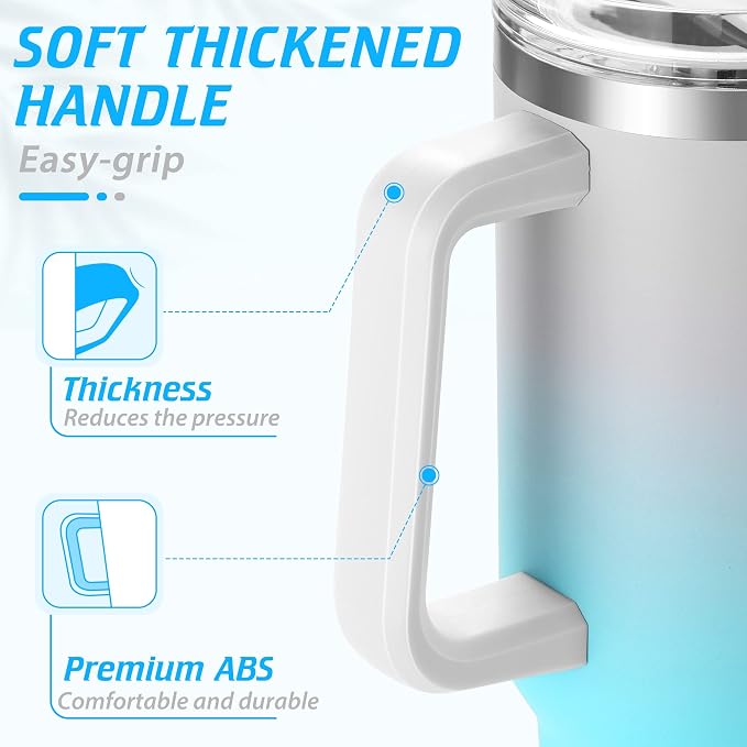 40 oz Tumbler with Handle | Stainless Steel Insulated Tumblers with Lids and