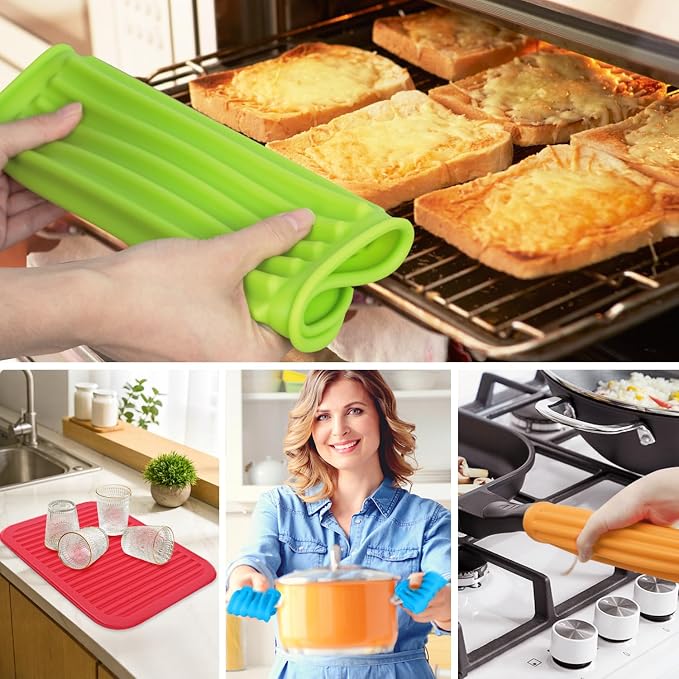 5 Pack Silicone Trivets for Hot Pots and Pans, 9 * 12Inch SiliconeTrivet for