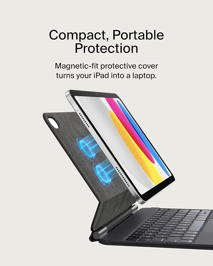 Belkin Pro Keyboard Case w/Magnetic Stand, Backlit Bluetooth Keyboard, Magnetic