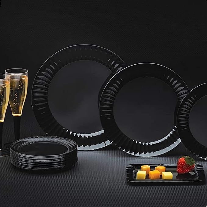 Party Essentials Deluxe Quality Hard Plastic 7.5-Inch Round Party/Salad Plates