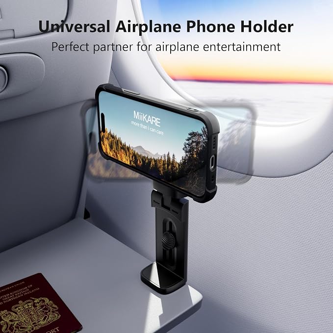 MiiKARE Travel Essentials Magnetic Airplane Phone Holder, Universal Handsfree