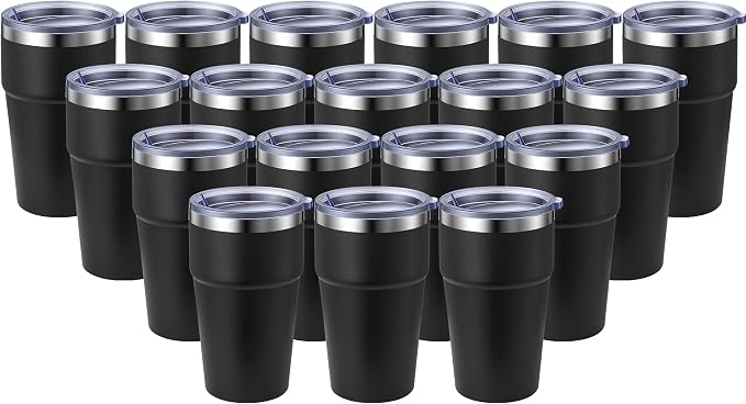 MEWAY 16oz Tumbler Double Wall Vacuum Insulated Travel Mug Bulk, Stainless