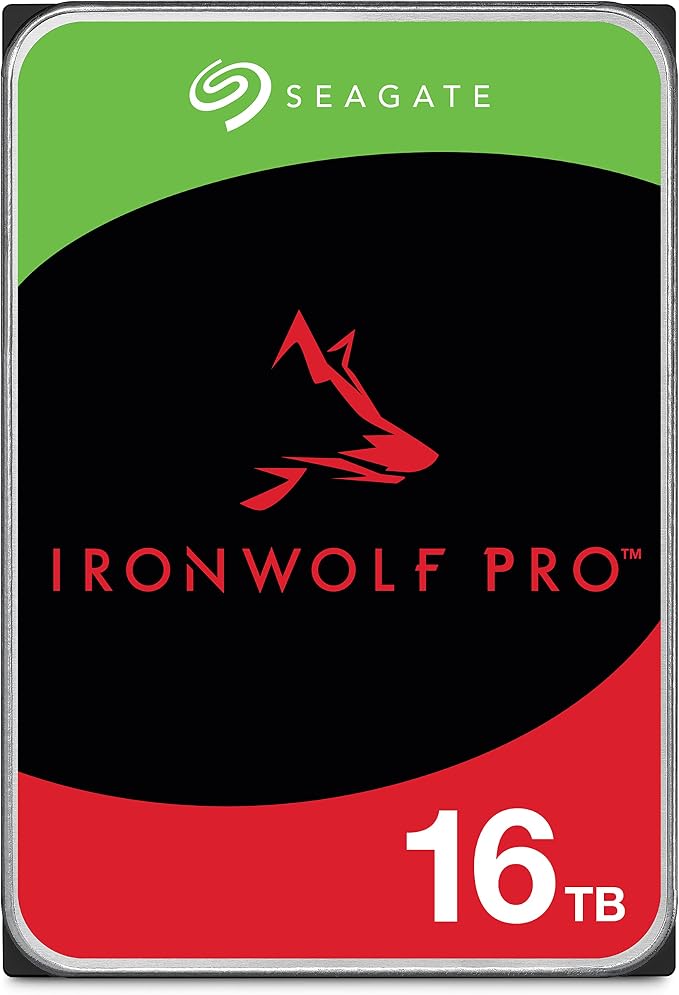 Seagate IronWolf Pro, 16 TB, Enterprise NAS Internal HDD –CMR 3.5 Inch