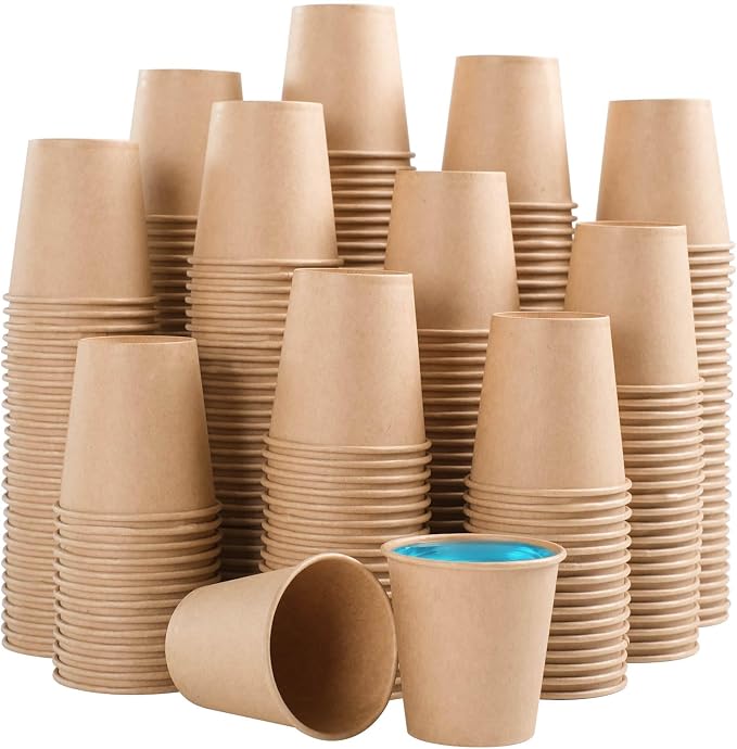 BYSNOW 400 Pack 3 oz Kraft Paper Cups, Small Disposable Bathroom Cups |
