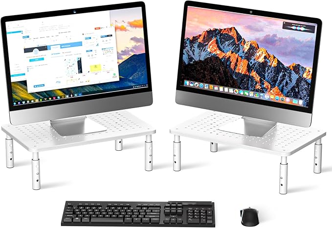 Bracwiser Monitor Stand Riser, 3 Level Height Adjustable Desktop monitor stand
