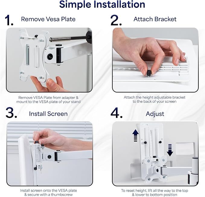 VIVO Height Adjustable VESA Adapter Stand