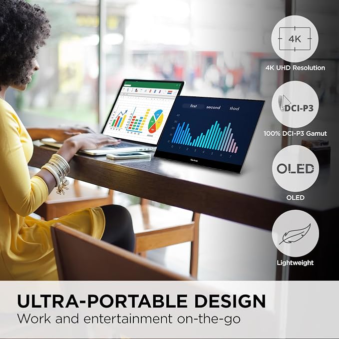 ViewSonic VX1655-4K-OLED 15.6 Inch 4K UHD Portable OLED Monitor